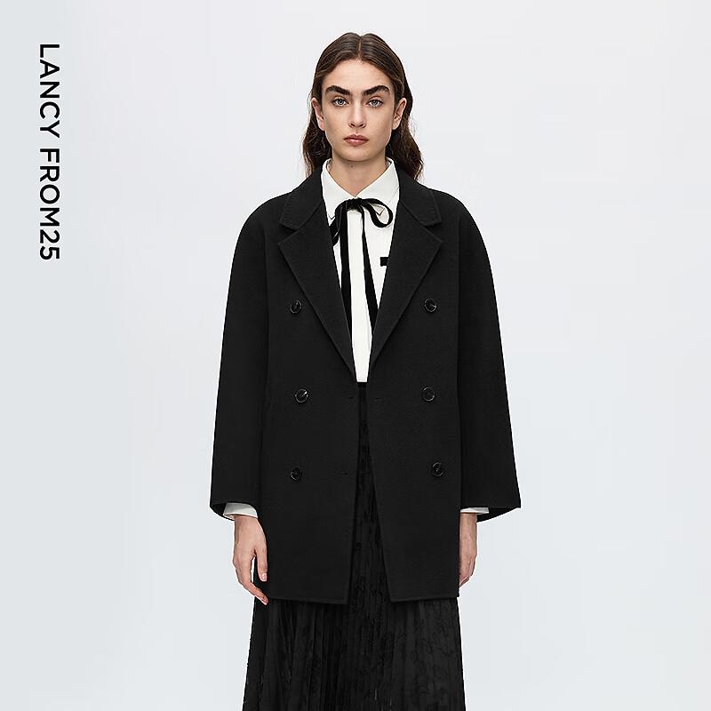 Lancy Pure Wool Double-Breasted Mid-Length Coat