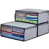 Astro Activated Charcoal Deodorizing Clothing Storage Case Set 3 Gray Power Breathable Non-Woven Fabric Protects Contents from Dust Dirt Transparent