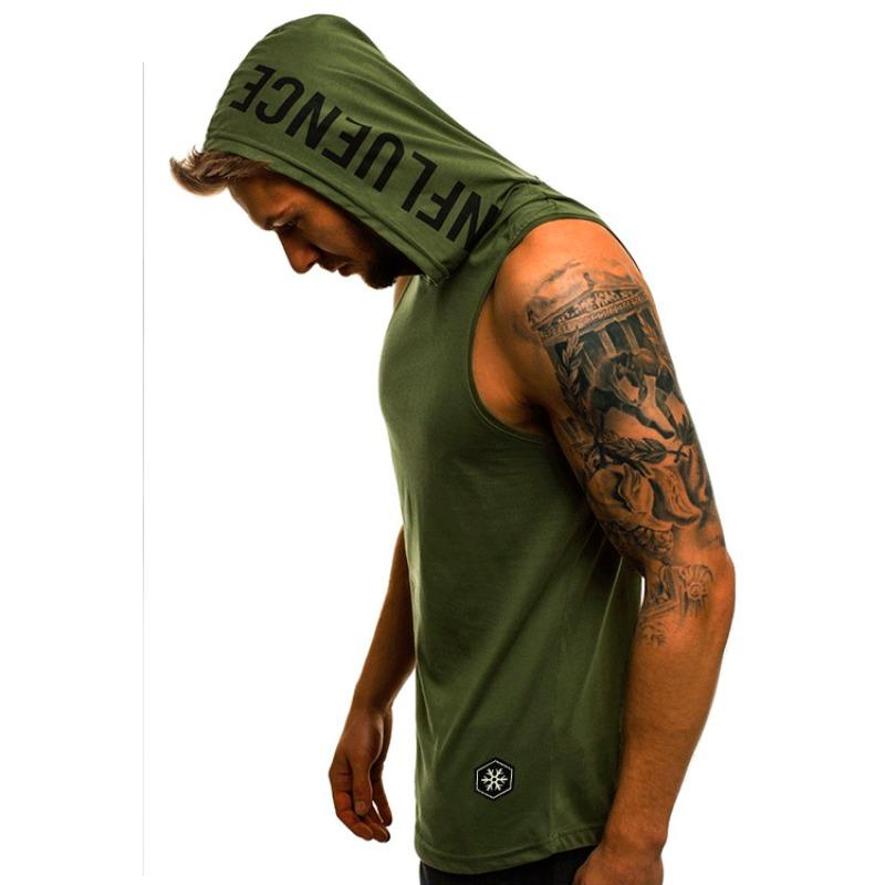 Men S Slim Breathable Sleeveless Hooded Sports Vest