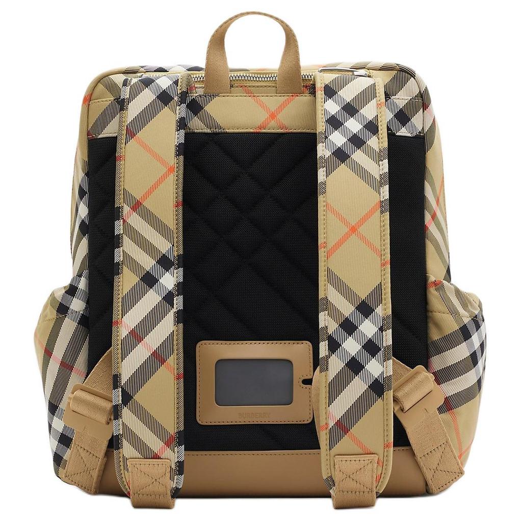 Burberry Проверить холщовый рюкзак бежевый несколько карманов повседневный для путешествий и поездок на работу 80898461