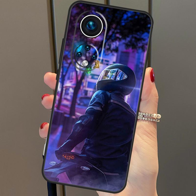 Неоновый мотоциклетный байкерский чехол для Huawei P40 Lite P20 P30 Pro Nova 9 Nova 5T P Smart 2019, чехол для Honor 50 8X 9X 10i
