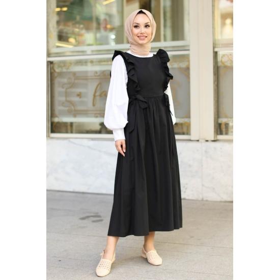Frilly Laced Hijab Dress Casual Confort Gilet
