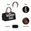 Сумка для подгузников Большая вместимость Вышитые буквы Двойная ручка Ремешок для мамы Больница Путешествия