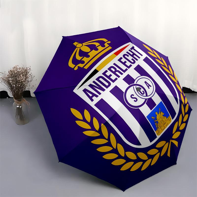 Anderlecht, Badge Automatic Opening and Closing, 8 rib Structure Portable Umbrella, Suitable for Men and Women in All Seasons Perfect Gift