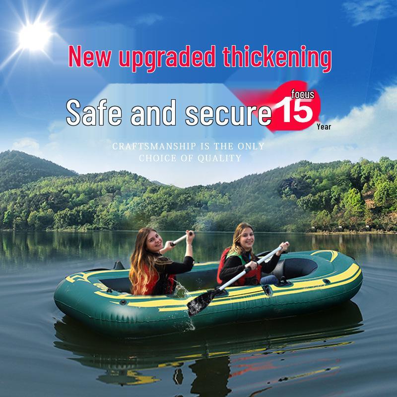 Inflatable Kayak Fishing Boat - Military Green Raft and Dinghy