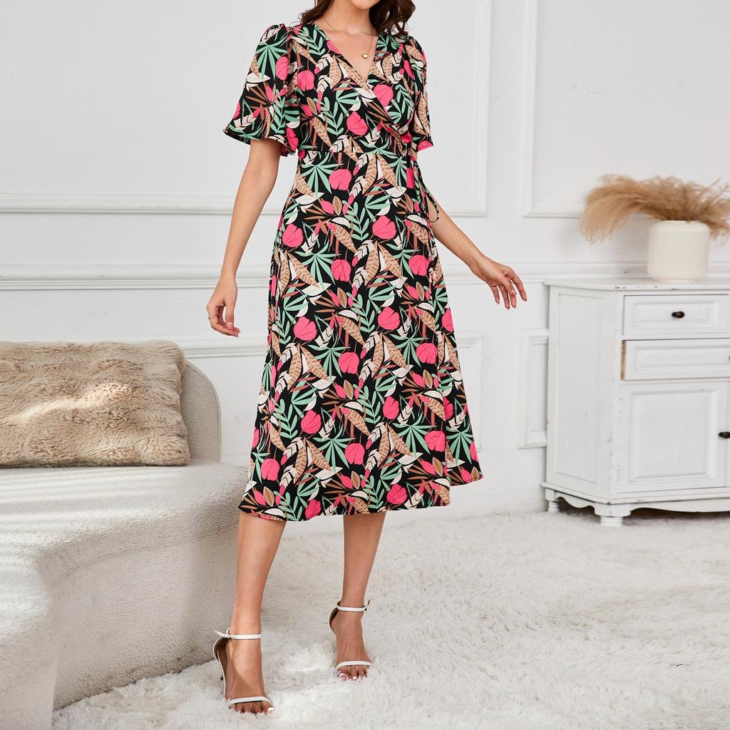 Женские повседневные летние платья с коротким рукавом, весеннее лоскутное бохо-цветочное коктейльное платье для вечеринки