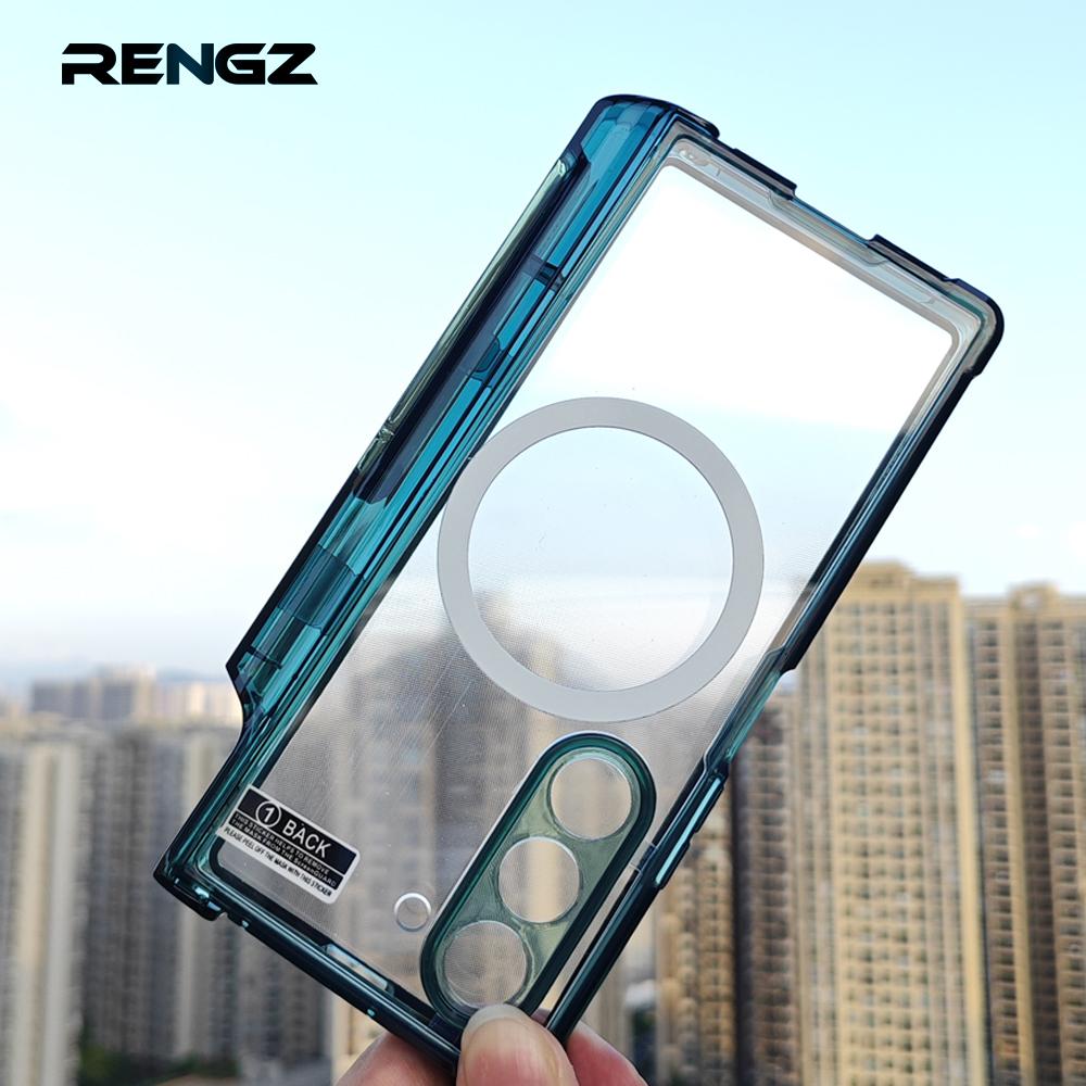 Прозрачный защитный чехол Z Fold6 Hinges для Samsung Galaxy Z Fold 6 5 с защитой экрана и беспроводным магнитным кронштейном