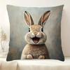 1 Easter Bunny Pillow With Eggs Decorative Cushion Cover For Sofa Home Decor 2D Print