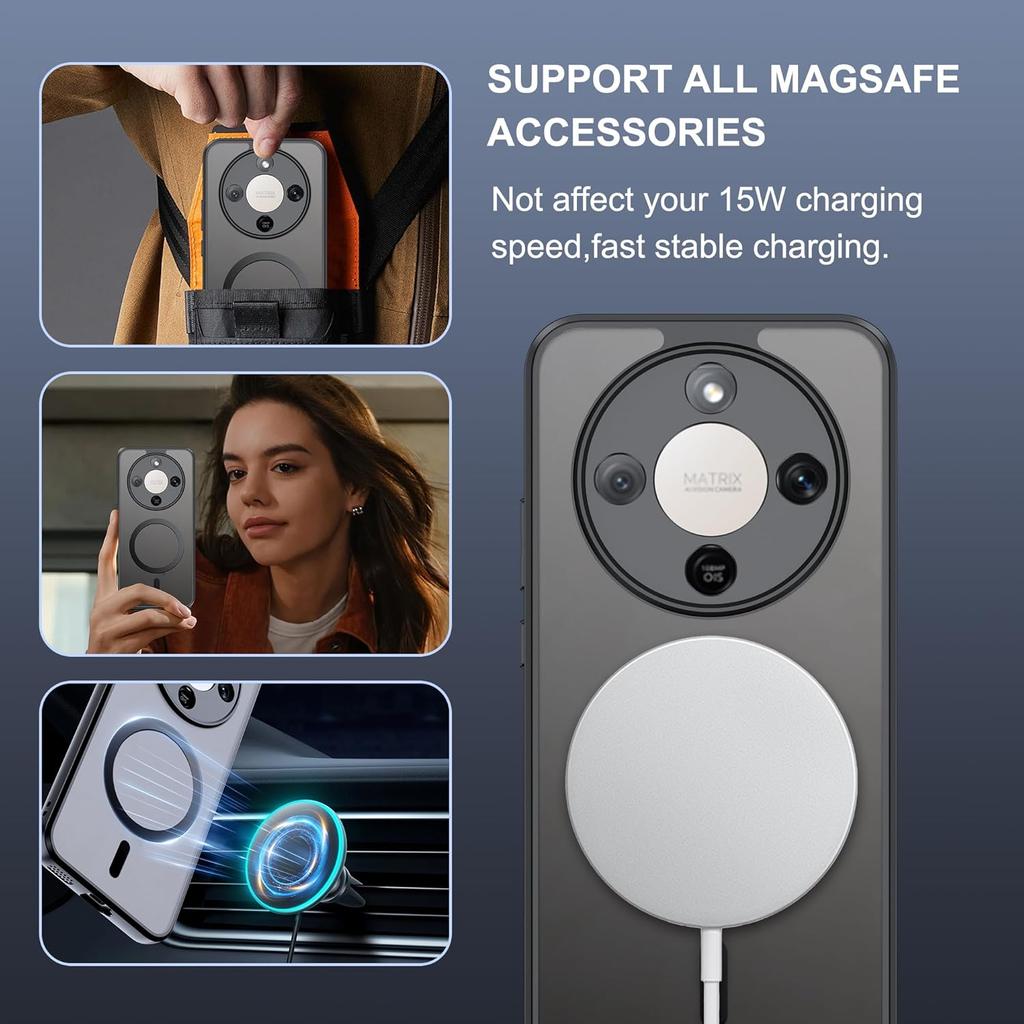 Чехол для Magsafe Магнитная беспроводная зарядка Матовый жесткий противоударный чехол для Honor Magic 8 Lite X9D