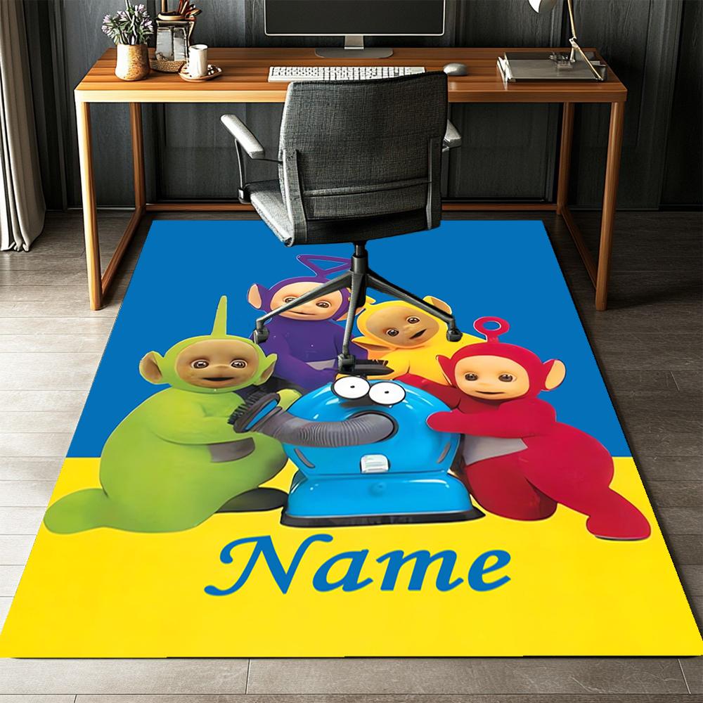 Custom Name Teletubbies Printed Carpet,Rug for Office Chair Living Room Bedroom Kitchen Room Decor Gifts.
