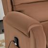 Riser Recliner Armchair Reclining to 160 degrees with Footrest and Remote Control, in Velvet, 85x88x109 cm, Brown