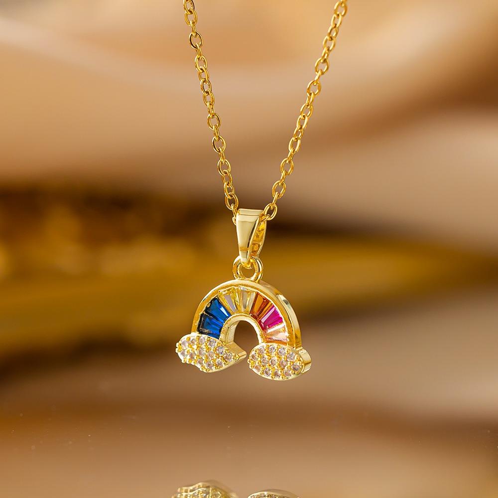 Elegant Full Zircon Copper Necklace Women Simple Exquisite Collarbone Chain Luxury Micro Inlaid Jewelry Gift