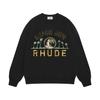 Новая мужская свободная толстовка RHUDE с круглым вырезом, принтом из букв и махровой тканью