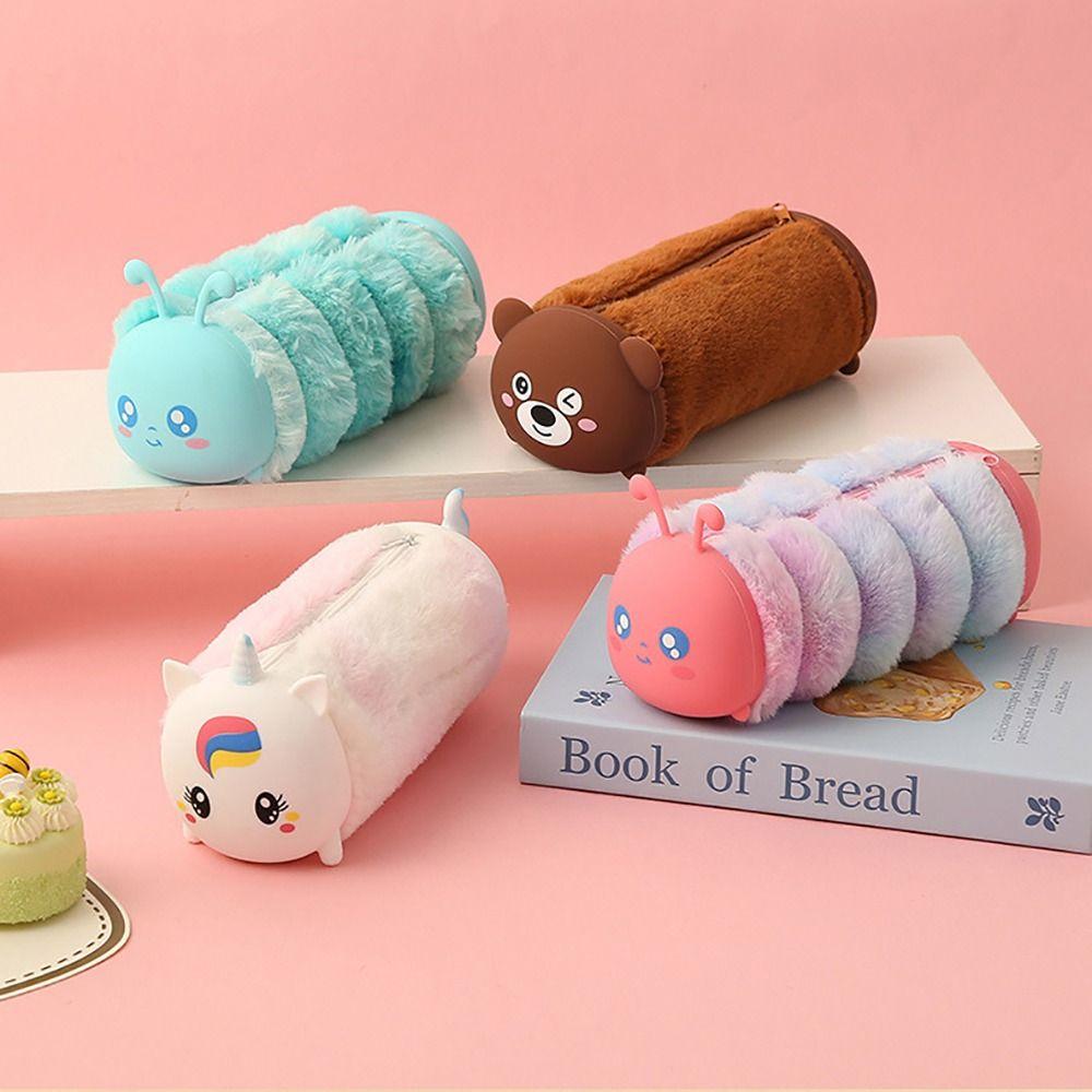 Caterpillars Unicorn Pen Bags Large Capacity Stationery Storage Bag Soft School Supplies