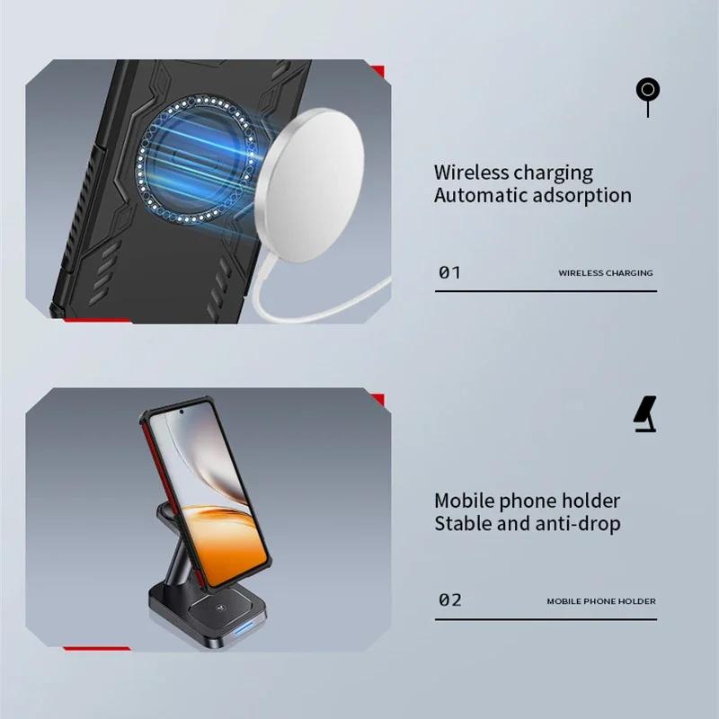 Бронированный противоударный чехол с защитой линзы, магнитный, Magsafe, для беспроводной зарядки, для телефона Motorola Moto Edge 50 60 Pro Fusion Neo