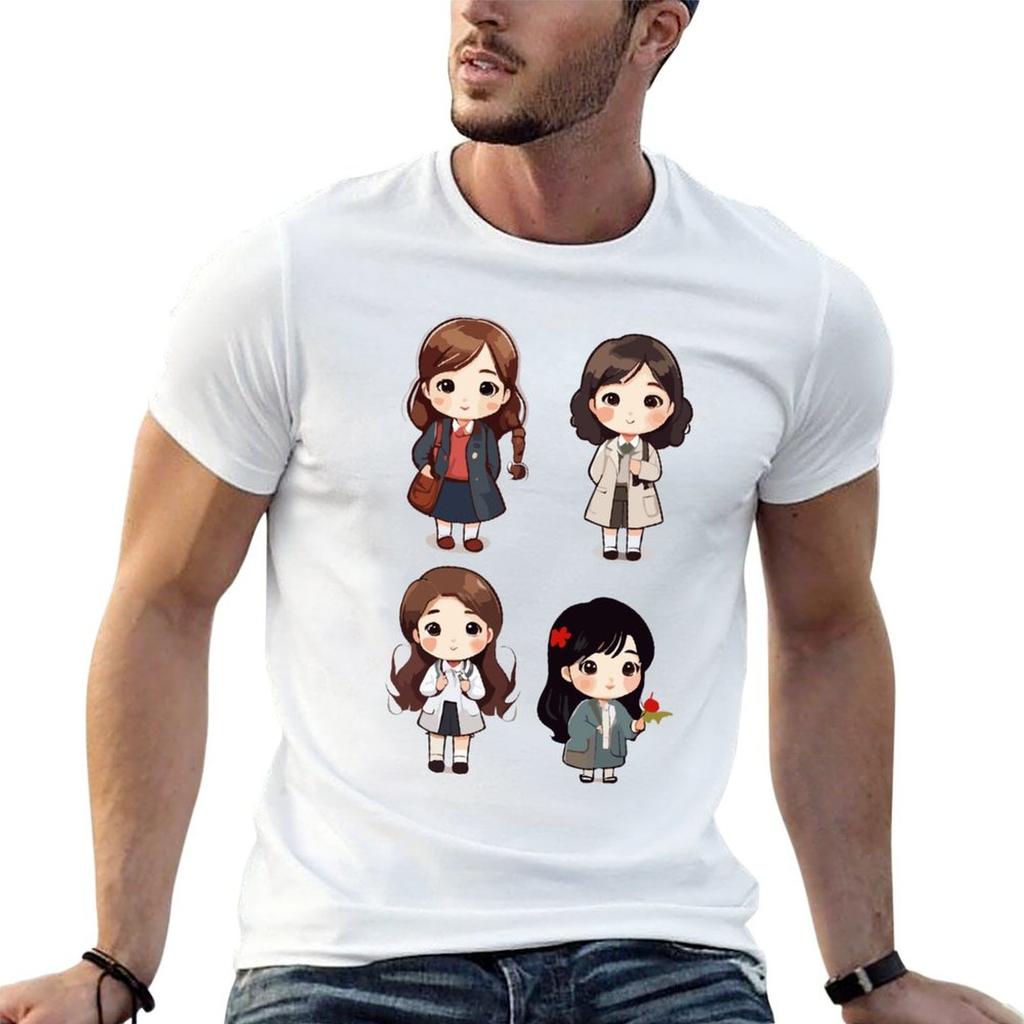 Beautiful Girl T-Shirt Work Basic Short Sleeve Top