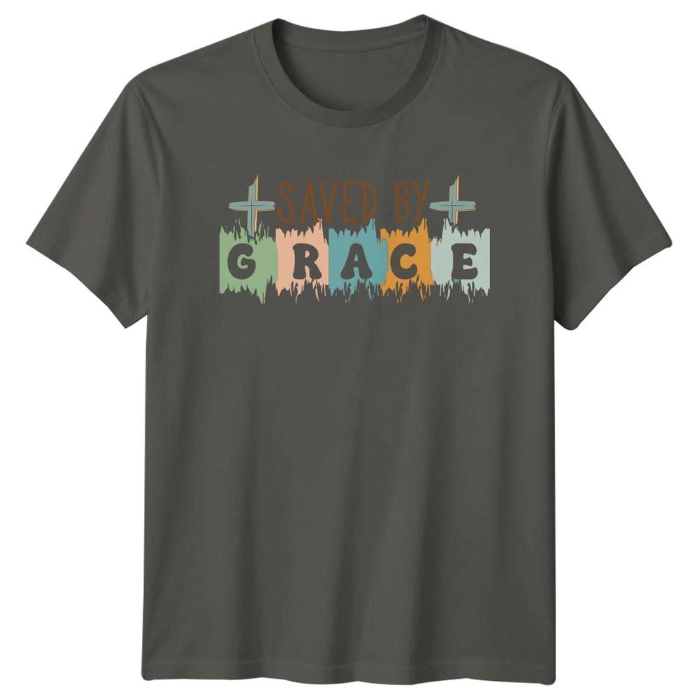 Saved By Grace TShirt Faith Christian Christmas Gift For Him And Her