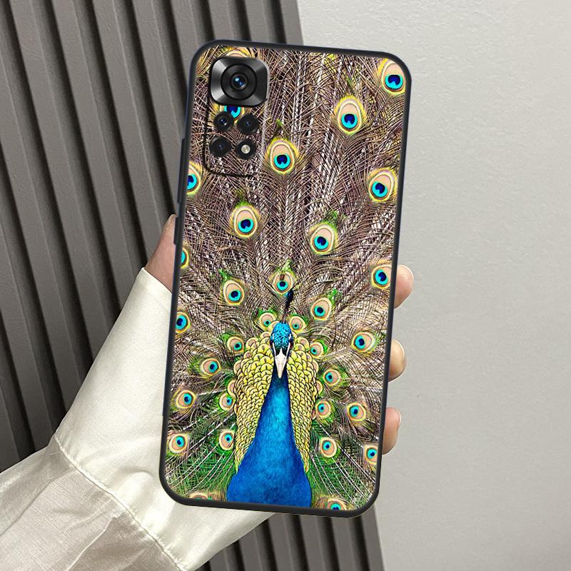 Чехол с рисунком животного павлина для Xiaomi Redmi Note 14 13 12 11 10 9 15 Pro Plus Redmi 14C 13C 15C 10C 12C 15 Funda