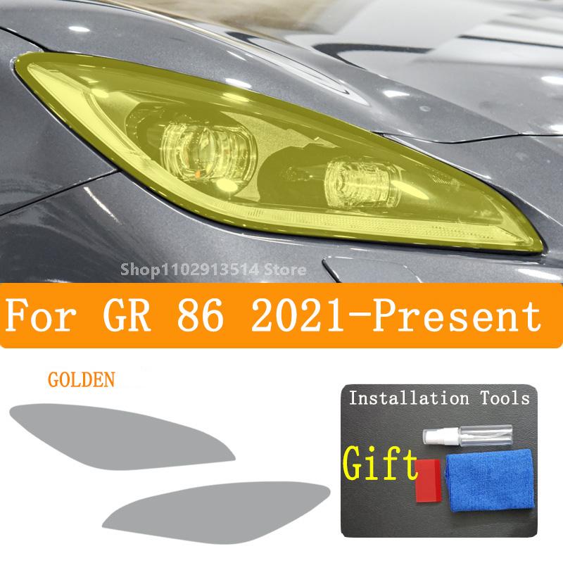 For GR 86 - Accessories Car Headlight Protective Film Headlamp Restoration Transparent Black TPU Car Sticker