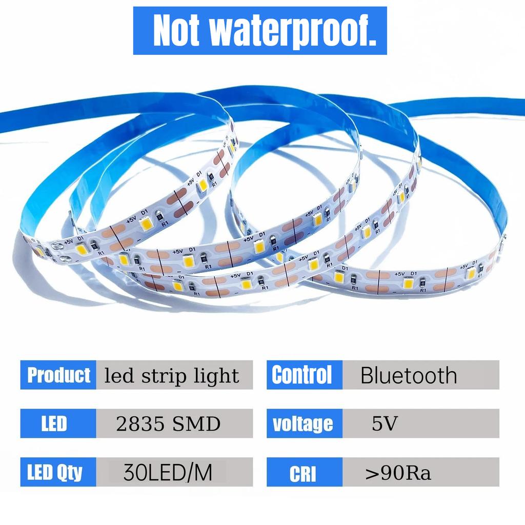 Светодиодная лента 5V USB, разноцветная - Гибкая лента SMD 2835, можно резать, самоклеящаяся, подходит для подсветки телевизора, шкафов, домашнего освещения