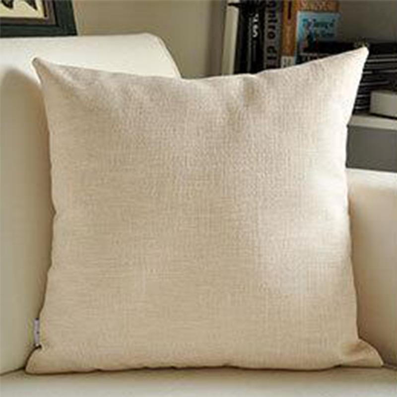 Modern Simple Style Linen Pillow Pure Color Elegant Office Bedside Cushion Cover Fabric Back Sofa