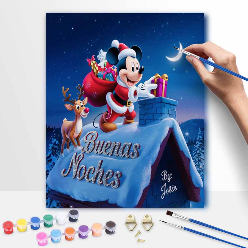 Disney Набор для рисования своими руками Рождественский Микки Классический стиль Декор для дома Поделка Идея для подарка Художественные принадлежности Настенный декор Праздничная Спальня Гостиная Декор
