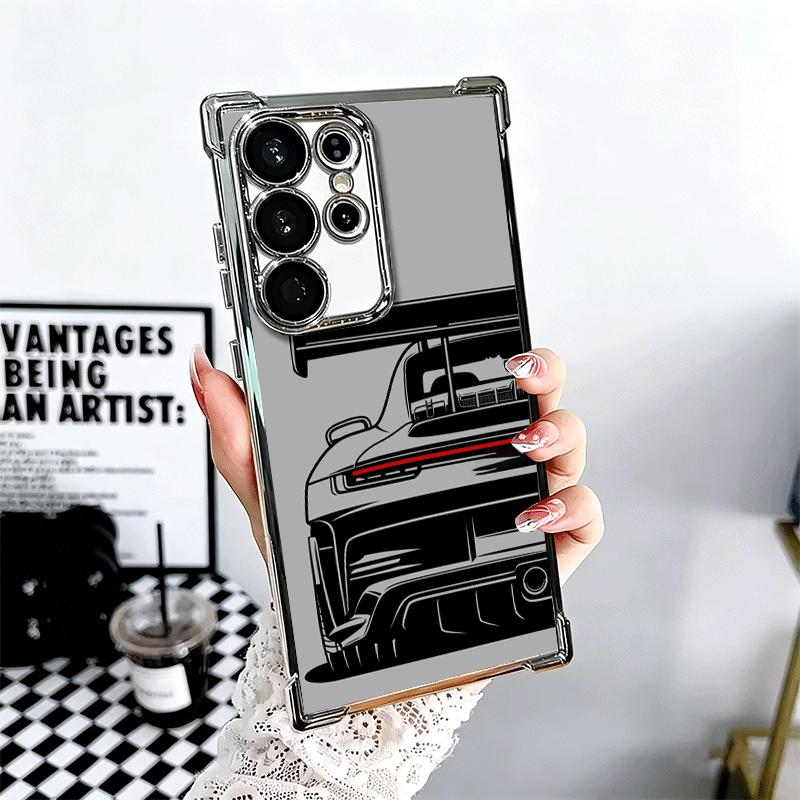 Super Sports Car Simple Desgin Soft Phone Case For Samsung Galaxy S26 Ultra S25 Edge S24 FE S23 Plus S22 S21 + S20 Plating Anti-