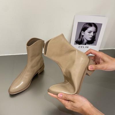 Новые стильные женские ковбойские сапоги в стиле вестерн, модные элегантные туфли с острым носком и боковыми молниями, женские короткие ботильоны на квадратном каблуке