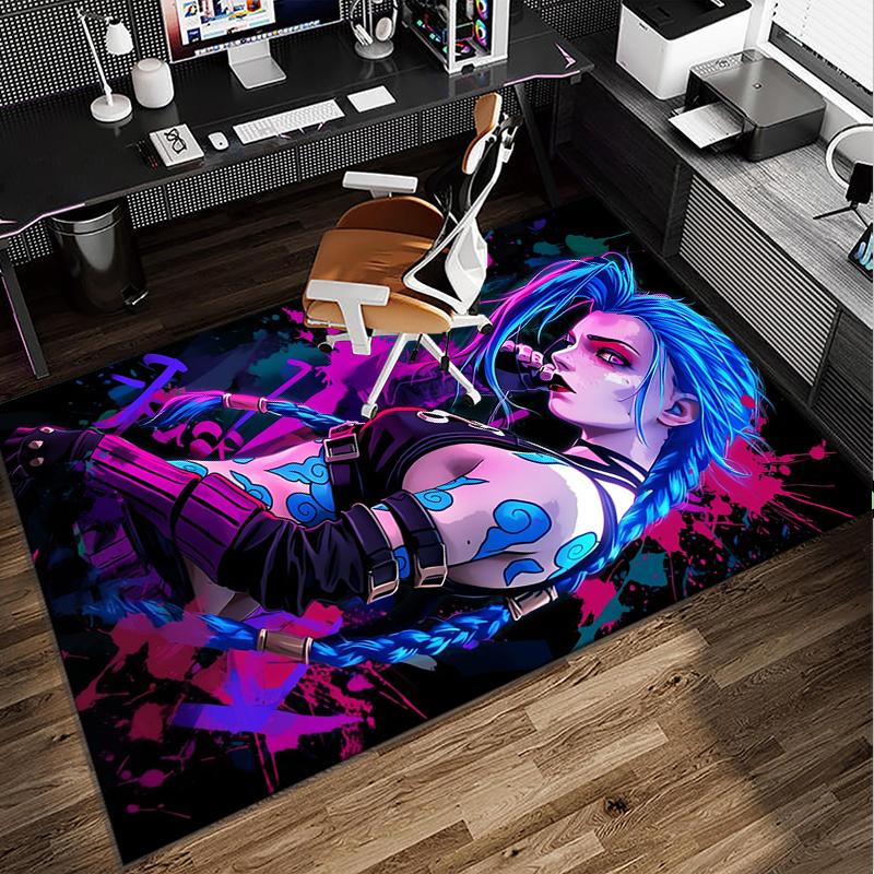 Fantasy Warrior Jing Office Rug Chair Mat, Game Carpet, Suitable for Front Door, Bedroom, Living Room, Desk, Holiday Gift