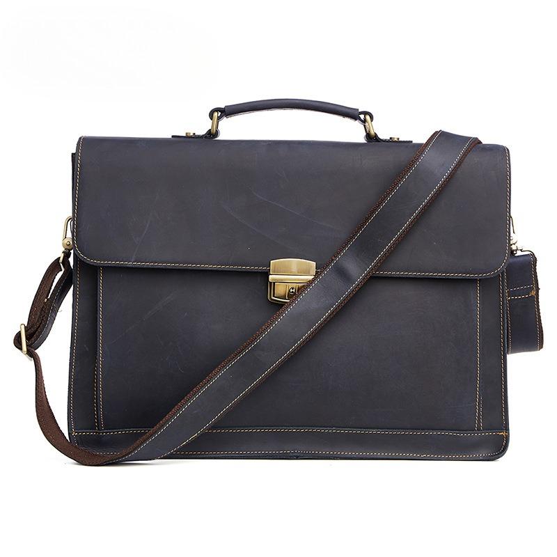 Сумка-тоут Mad Horse Leather Crossbody, мужская сумка-портфель, мужская сумка, деловая винтажная мужская сумка из натуральной кожи