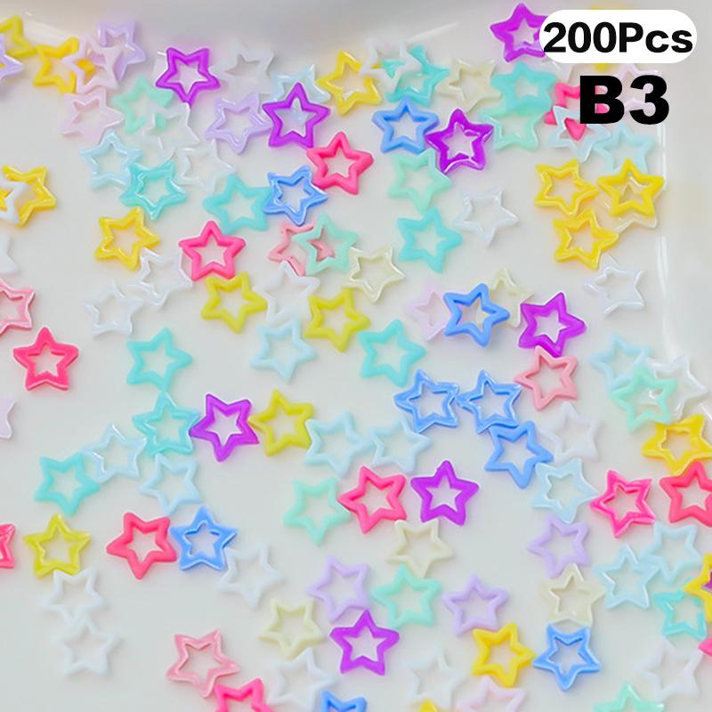 Смешанные звезды, персиковые, в форме сердца, цветные украшения для ногтей, симпатичные смоляные стереоскопические аксессуары для ногтей, роспись ногтей, маникюрный салон своими руками