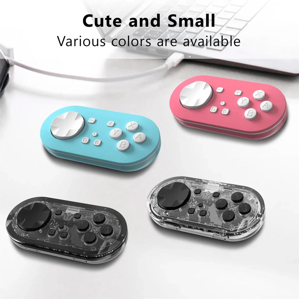 Wireless Mini Bluetooth-compatible Game Controller Keychain Sized Gamepad Controller for Switch/for Android/IOS/Keyboard Mode