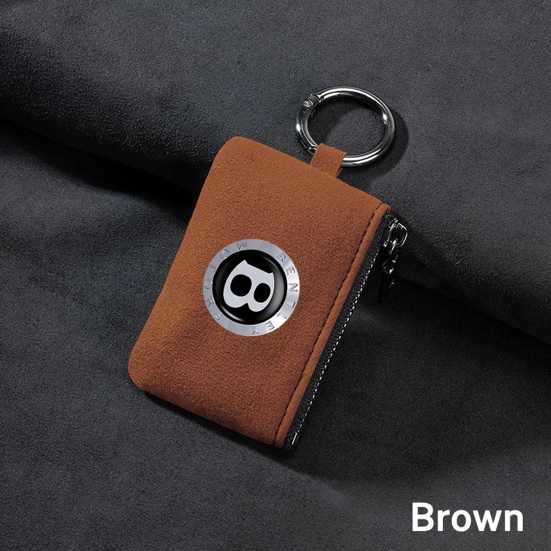 Suede Car Logo Key Bag Portable Wallets Card Coin Pouch For New Bentley Flying Spur Continental GT Bentayga Mulsanne Accessories CL2