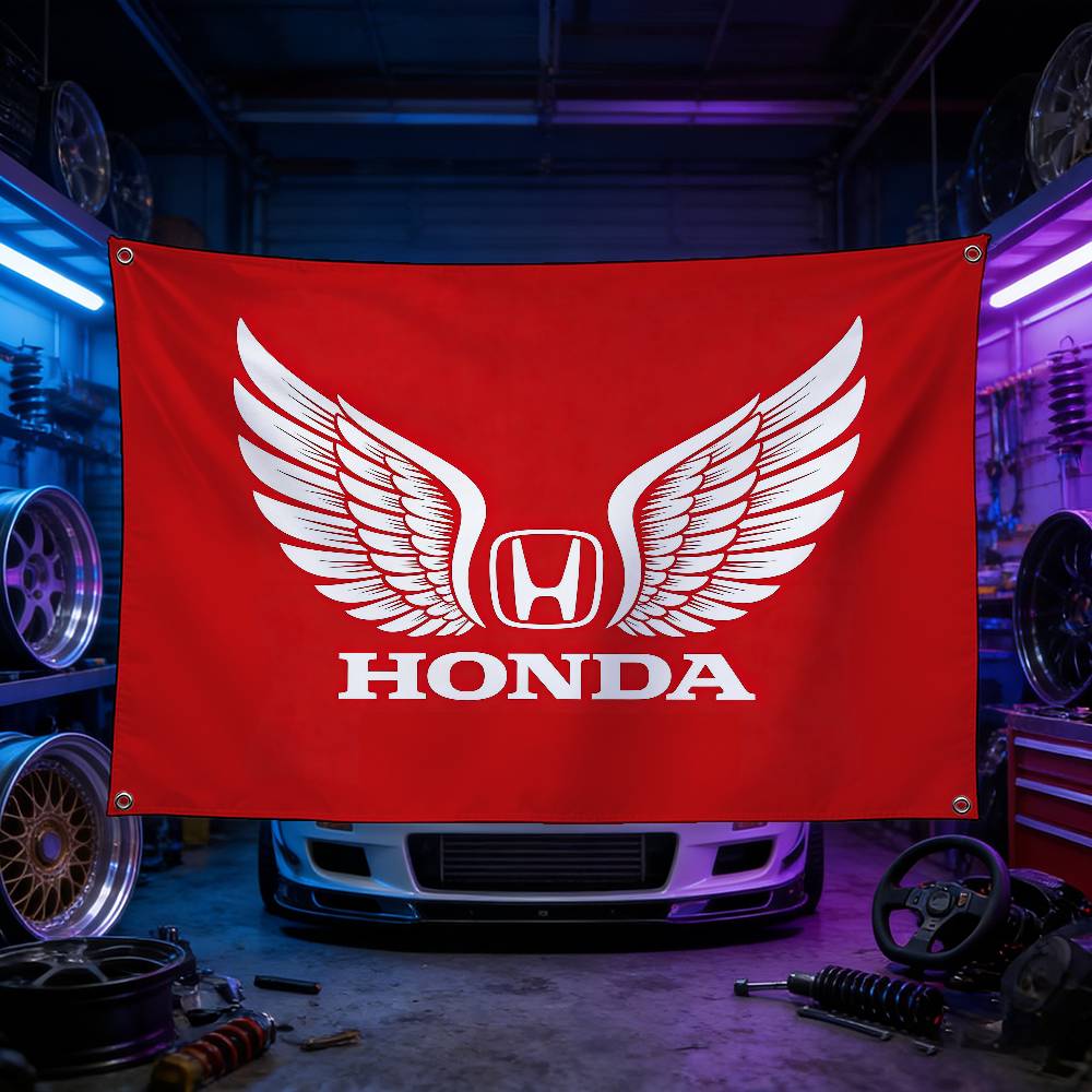 Мотоцикл Для HONDA Флаг 120 г Матовый полиэстер Сублимационная печать Прочный флаг для подвешивания Для домашнего декора Мероприятие Подарок на выпускной