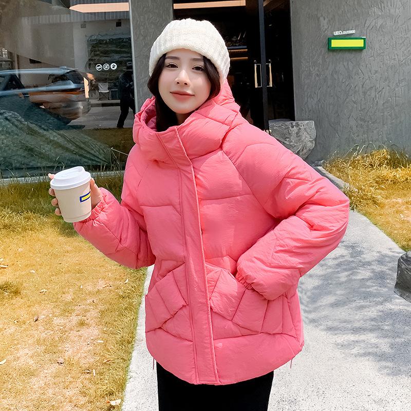 Женская зимняя хлопковая стеганая куртка с воротником на пуху, свободная толстая короткая хлопковая стеганая куртка