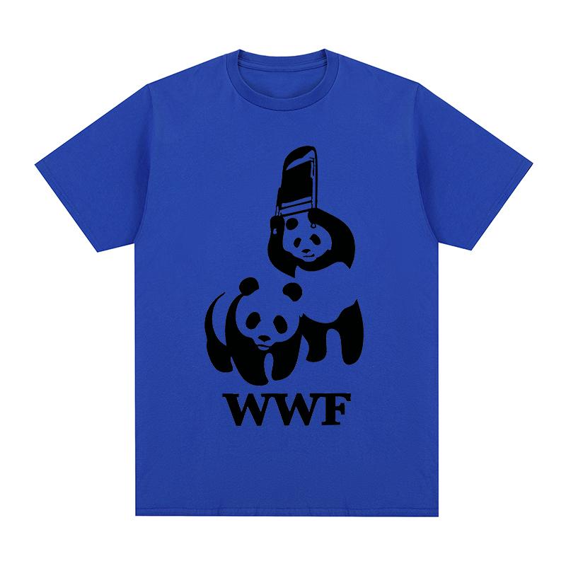 Футболка Panda WWF WTF Забавная Винтажная Хлопковая Мужская Футболка Новая ФУТБОЛКА T-SHIRT Женские Топы