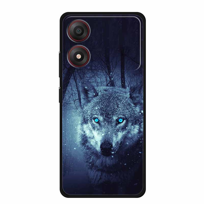 For ZTE Blade A34 4G Case Soft Silicone TPU Lovely Painted Back Cover for ZTE Blade A 34 Black Bumper for BladeA34 Protector Cat