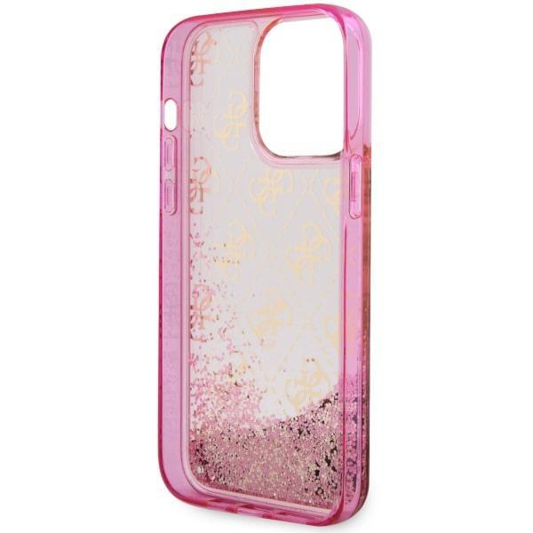Etui do iPhone 14 Pro Guess Liquid Glitter 4G Różowy