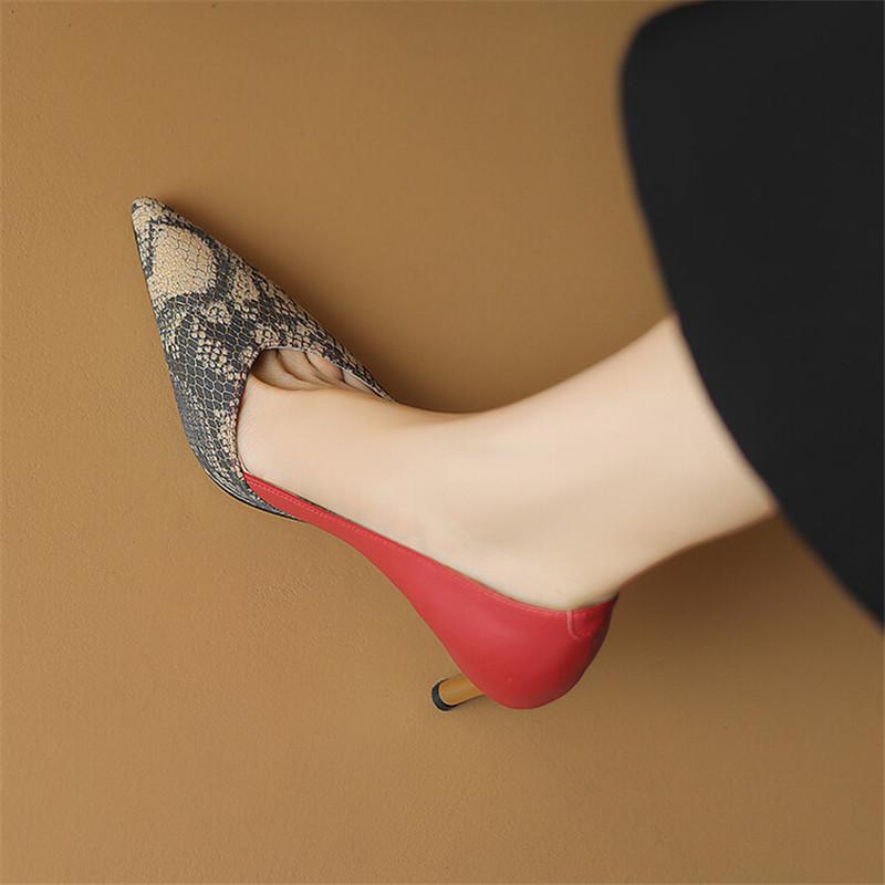 Мода Новые Весна Лето Женская Обувь Овчина Острый Носок Высокий Каблук Женские Туфли Лодочки Смешанный Цвет Неглубокие Лоферы для Женщин Женская Обувь