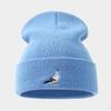 Autumn and winter new knitted hat pigeon embroidery beanie men and women outdoor shopping sports warm pile hat tide