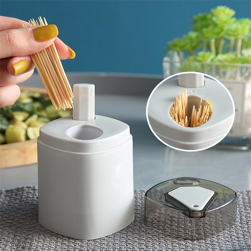 Toothpick Can Light Luxury Toothpick Cartridge High-end Nordic Kitchen Tool Household Toothpick Box New 1Pcs Creative Press Type Portable