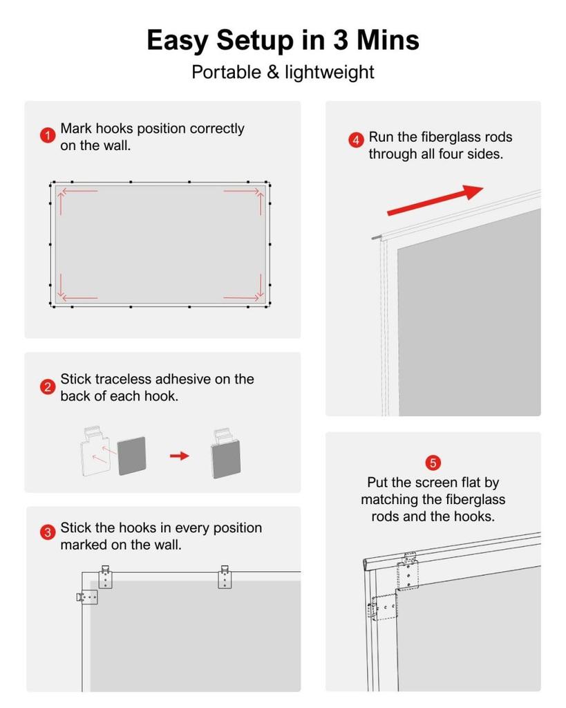 Ultimea Photon E-ALR 100 inch Projection Screen, 2.0 Gain Value, 120° Viewing Angle
