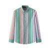 100% хлопок рубашки мужские Oxford Spun модные полосатые повседневные рубашки с длинными рукавами