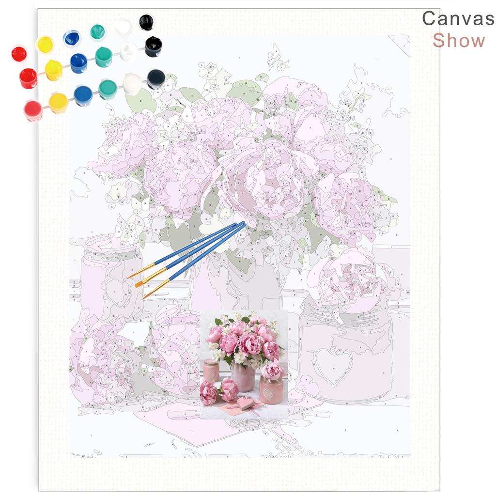 RUOPOTY Рамка «сделай сам», картина по номерам, башня, настенное искусство на холсте, акрил, уникальный подарок, картина по номерам, цветок для гостиной