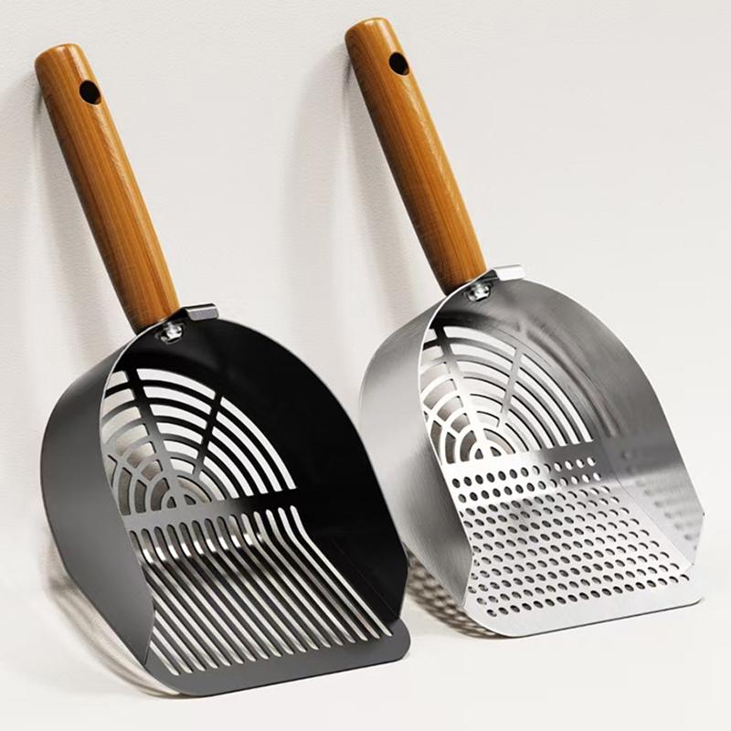 Совок для кошачьего туалета из нержавеющей стали, прочный, с длинной ручкой, совок для кошек, прочный сетчатый совок, фильтр для кошачьего туалета, инструменты для уборки домашних животных