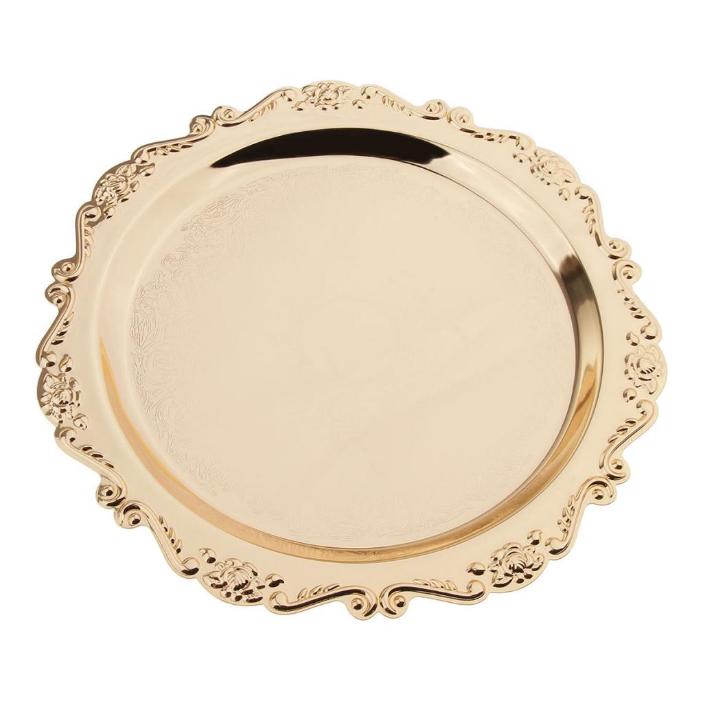 Сервировочная тарелка для десерта, золотое блюдо, витрина с фруктами, товары для дня рождения, 20 см