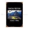 Machu Picchu Peru Llama Cusco Metal Sign Poster Vintage Cinema Kitchen Personalized Bar Tin Sign Poster