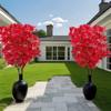 95cm Large Artificial Cherry Blossom Tree Realistic Pink Burgundy Blooms Year-Round Home Decor Plastic Faux Flower 1/2Pcs