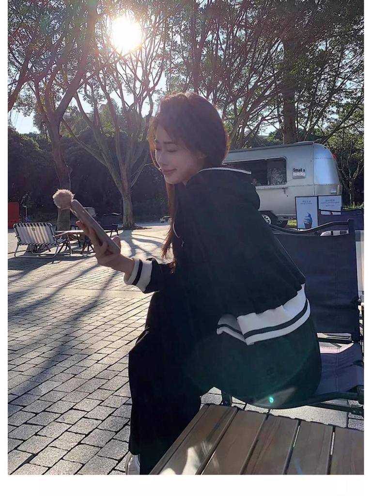 Women's Casual Korean-Style Two-Piece Sportswear Set for Spring and Autumn