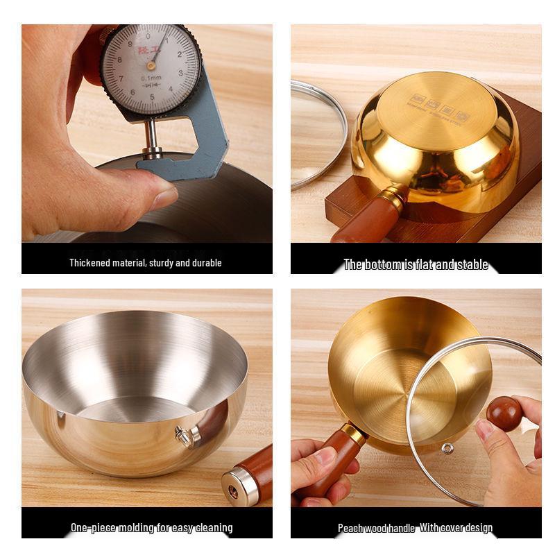 Stainless Steel Multi-functional Cooking Pot with Anti-scald Wooden Handle